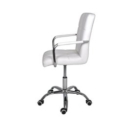 Cadeira Escritório Home Office Gomos Branca Confort Diretor Leitura Estofada Base Giratória - 3