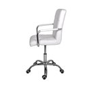 Ver imagem 3 de Cadeira Escritório Home Office Gomos Branca Confort Diretor Leitura Estofada Base Giratória