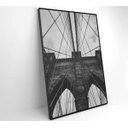 Ver imagem 2 de Quadro Ponte do Brooklyn Preto e Branco - 40x60 - Tecido Canvas