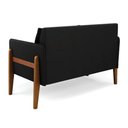 Ver imagem 5 de Namoradeira 2 Lugares Lana Suede Preto Base de Madeira - D'rossi