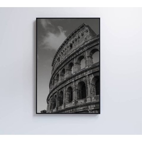 Quadro Coliseu Preto e Branco - 40x60 - Adesivo Fotográfico