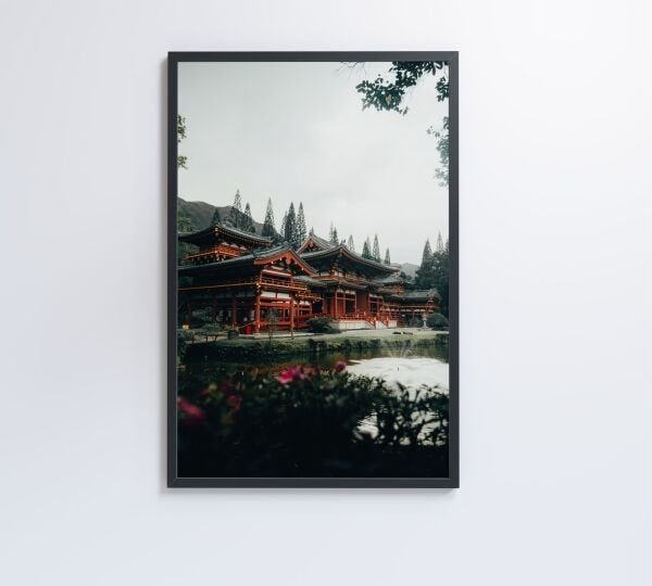 QUADRO TEMPLO JAPONÊS - 40x60 - Vidro Impresso - 7