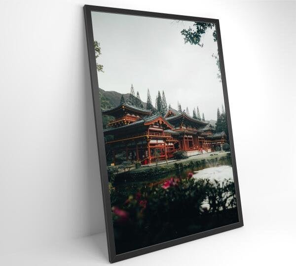 QUADRO TEMPLO JAPONÊS - 40x60 - Vidro Impresso - 8