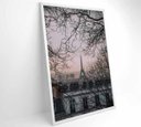 Ver imagem 4 de Quadro Torre Eiffel Neblina - 80x120 - Tecido Canvas