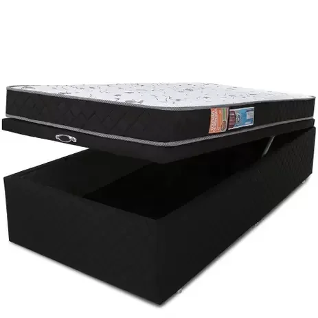 Ver imagem 4 de BOX BAU CONJUGADA ESPUMA DUPLA SOLTEIRO KING POLIESTER (110KG - 0.96X2.03X56):PRETO