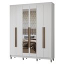 Ver imagem 3 de Guarda-Roupa Casal com Pés 6 Portas Batentes com Espelho Netuno Madesa