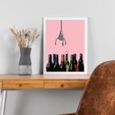 Ver imagem 2 de Quadro Divertido Vinho - Máquina 33x24cm - com Vidro:moldura Branca