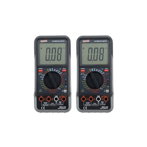 Kit 2 Multímetro Digital Automotivo Com Garra Indutiva Cat Ii 600v Mda-240 Portátil Com Capa