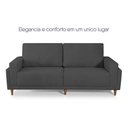 Ver imagem 4 de Sofá Privilege 3 Lugares Fixo 215cm Grafite King House