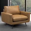 Ver imagem 2 de Poltrona Decorativa para Sala Living Industrial 88cm Dijon L06 Couro Camel - Lyam Decor
