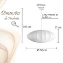 Ver imagem 5 de Lustre Pendente Disco Tecido Branco 60cm Grande Acienda TEC16
