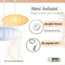 Ver imagem 7 de Lustre Pendente Disco Tecido Branco 60cm Grande Acienda TEC16