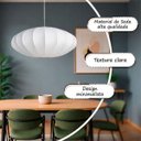 Ver imagem 3 de Lustre Pendente Bubble Tecido Seda 60cm Grande Acienda Tec16