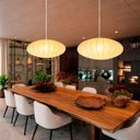 Ver imagem 6 de Lustre Pendente Disco Tecido Branco 60cm Grande Acienda TEC16