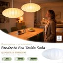 Ver imagem 2 de Lustre Pendente Bubble Tecido Seda 60cm Grande Acienda Tec16