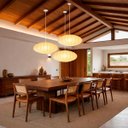 Ver imagem 4 de Lustre Pendente Disco Tecido Branco 60cm Grande Acienda TEC16