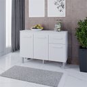 Ver imagem 1 de Balcão para Cozinha sem Tampo Vitória 120 cm 3 Portas 1 Gaveta: Branco