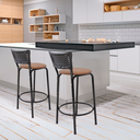 Ver imagem 6 de Kit 2 Banquetas para Balcão Cozinha Gourmet Junco Preto Bancada Ilha Banco 60cm Itagold