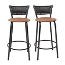 Ver imagem 1 de Kit 2 Banquetas para Balcão Cozinha Gourmet Junco Preto Bancada Ilha Banco 60cm Itagold