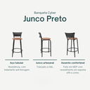 Ver imagem 3 de Kit 2 Banquetas para Balcão Cozinha Gourmet Junco Preto Bancada Ilha Banco 60cm Itagold