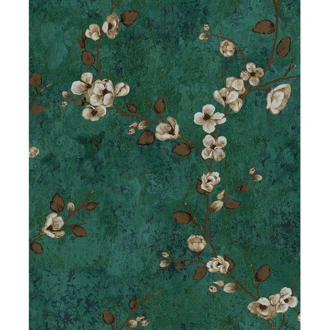 Papel de Parede Seven Florido Verde com Marrom