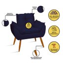 Ver imagem 2 de Kit 2 Cadeiras Poltronas Opala Suede Black:azul Marinho