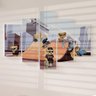 Kit quadro decorativo mosaico luxo 5 peças - parque urbano moderno de skate - 4