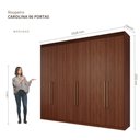 Ver imagem 3 de Guarda Roupa Carolina 6 Portas com Espelho Interno MDF Pm Home