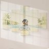 Kit quadro decorativo mosaico luxo 5 peças - urso andando de bicicleta - 4