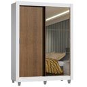 Ver imagem 3 de Guarda-roupa Solteiro Madesa Denver 2 Portas de Correr com Espelho com Pés - Branco/rustic