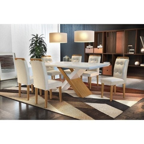 Conjunto Sala de Jantar com 6 Cadeiras Imperatriz Rufato