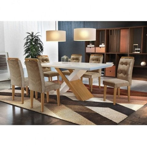 Conjunto Sala de Jantar com 6 Cadeiras Imperatriz Rufato
