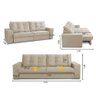 Sofá Retrátil e Reclinável 3 Lugares 2,50m com Molas Melissa Suede Bege Rover & Beato - 2