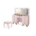Ver imagem 2 de Penteadeira Camarim Mila Rosê com Espelho e Banqueta