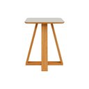 Ver imagem 4 de Mesa de Canto Auxiliar Quadrada 45cm x 45cm 100% MDF Dalla Costa Cor:Off White com Freijó