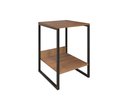 Ver imagem 2 de Mesa de Cabeceira Cama Lateral para Quarto Base Ferro Preto Tampo Amêndoa