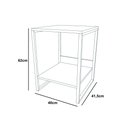 Ver imagem 3 de Mesa Cabeceira Industrial Tókio Base Ferro Preto Tampo Amêndoa