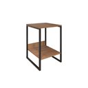 Ver imagem 2 de Mesa Cabeceira Industrial Tókio para Quarto Base Ferro Preto Tampo Amêndoa