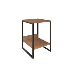 Mesa Cabeceira Industrial Tókio Base Ferro Preto Tampo Amêndoa - 2
