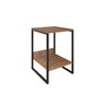 Mesa Cabeceira Industrial Tókio Base Ferro Preto Tampo Amêndoa - 2