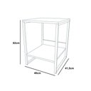 Ver imagem 3 de Mesa de Cabeceira Cama Lateral para Quarto Base Ferro Preto Tampo Amêndoa