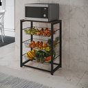 Ver imagem 1 de Fruteira com Suporte para Micro-ondas Barcelona Aço Preto Cesto Preto Tampo Amêndoa