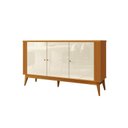 Ver imagem 1 de Buffet Balcão Ar 1.40m 3 Portas Estilo Retrô Cor Cedro Off White
