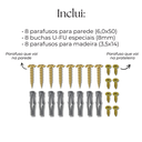 Ver imagem 3 de Dois Suportes de Parede Aço Reforçado Vazados Retos Mão Francesa para Prateleira Flutuante