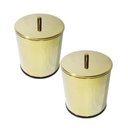 Ver imagem 1 de Kit 2 Lixeiras Dourada Aço Inox 3l + 7l Fineza