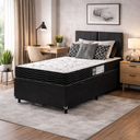 Ver imagem 1 de Cama Box Baú Solteiro + Colchão Smart D33 One Face - 88x188x61cm - Preto