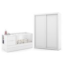 Ver imagem 1 de Jogo de Quarto Infantil Tutto New com Guarda Roupa 2 Portas de Correr e Berço Multifuncional Formare