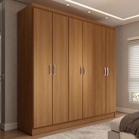Guarda-roupa Casal Normandia 6 Portas 2 Gavetas Cinamomo - Panorama Móveis