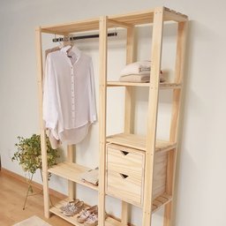 Guarda-Roupa Closet Caruaru 180X125X33 em Madeira de Pinus - NATURAL - 4