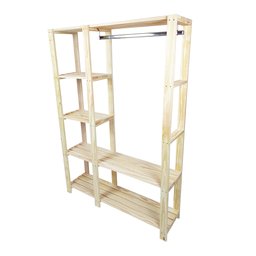 Guarda-Roupa Closet Caruaru 180X125X33 em Madeira de Pinus - NATURAL - 2